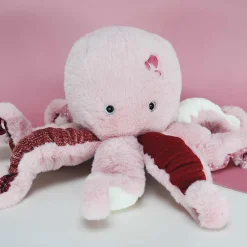 Histoire d'Ours Trésors Marins^Peluche Pieuvre Rose - 30 cm