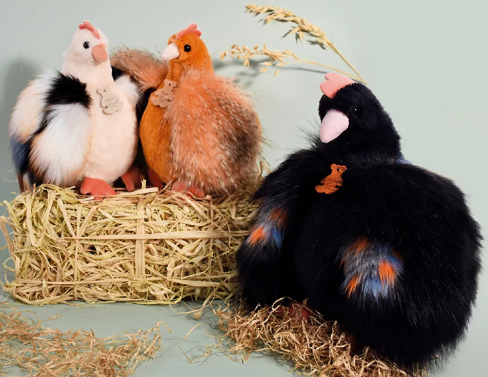 Histoire d'Ours Autres Animaux De La Ferme^Peluche poule "Poulette" - e - 28 cm