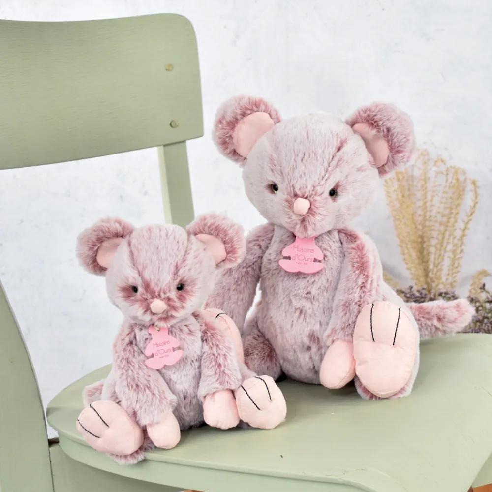 Histoire d'Ours Les Sweety Mousse^Peluche Souris Rose - 17 cm