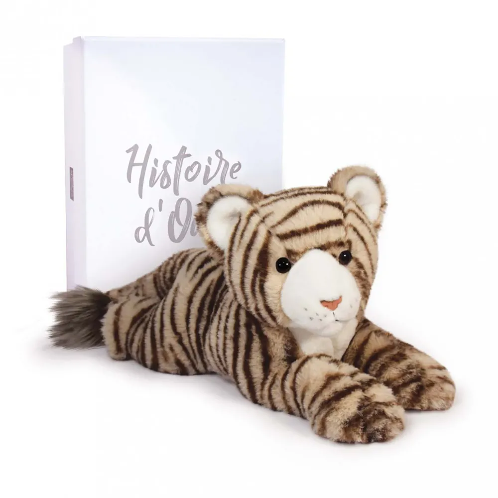 Histoire d'Ours Dans La Forêt Tropicale^Peluche Tigre Beige - 35 cm