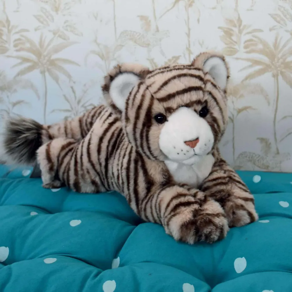 Histoire d'Ours Dans La Forêt Tropicale^Peluche Tigre Beige - 35 cm