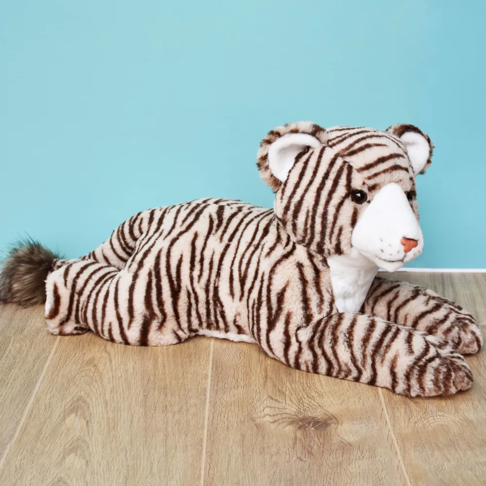 Histoire d'Ours Dans La Savane|Dans La Forêt Tropicale^Peluche Tigre géant Beige - 50 cm