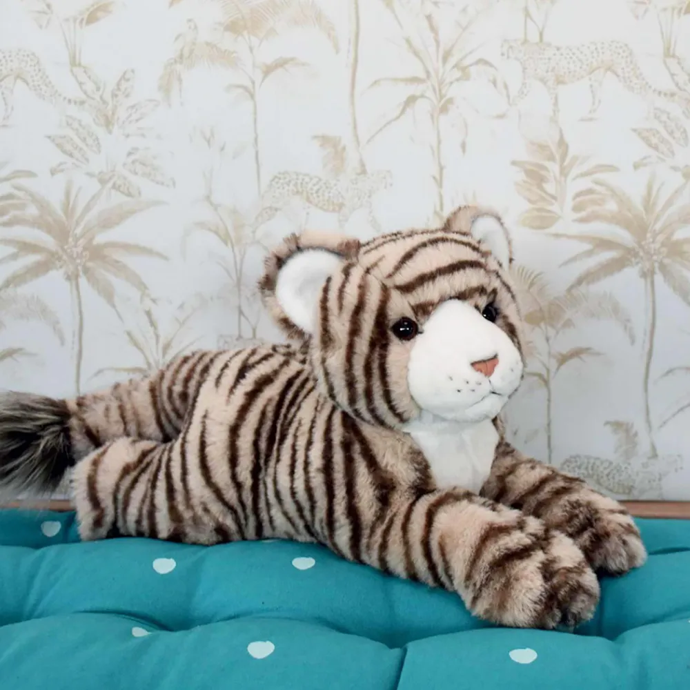 Histoire d'Ours Dans La Savane|Dans La Forêt Tropicale^Peluche Tigre géant Beige - 50 cm