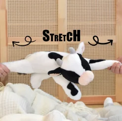 Histoire d'Ours Autres Animaux De La Ferme^Peluche vache - 40 cm - Les Allongés Stretch