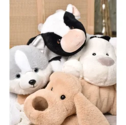 Histoire d'Ours Autres Animaux De La Ferme^Peluche vache - 40 cm - Les Allongés Stretch