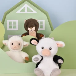 Histoire d'Ours Autres Animaux De La Ferme^Peluche vache noir et he - 20 cm