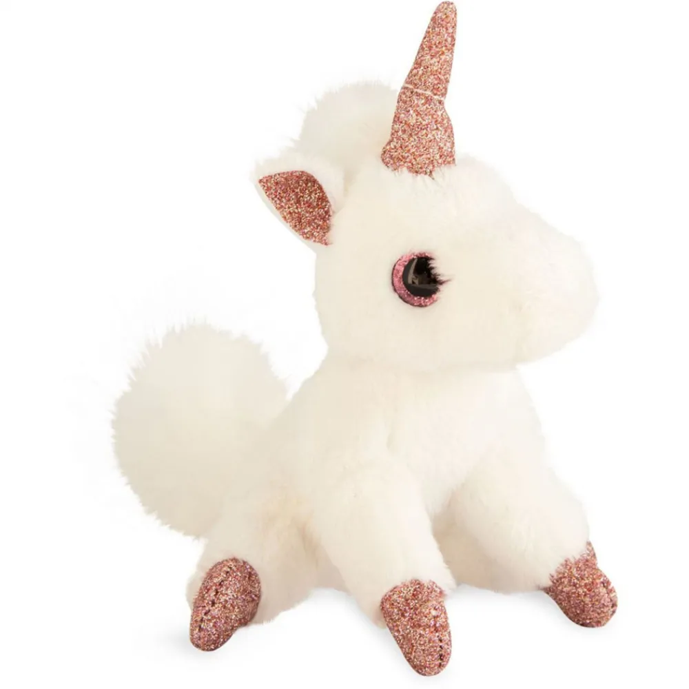 Histoire d'Ours Les Féeriques^Porte-Clé Peluche Licorne Blanc Rose - 14 cm