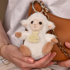 Histoire d'Ours Autres Animaux De La Ferme^Porte-clés agneau écru - 12 cm - Les doux stretch