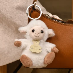 Histoire d'Ours Autres Animaux De La Ferme^Porte-clés agneau écru - 12 cm - Les doux stretch